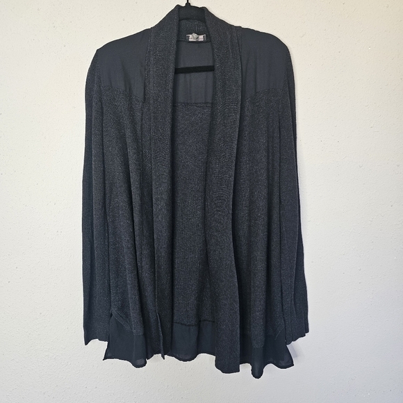 The Limited Dark Gray Black Long Open‎ Cardigan Sweater Jacket Size M Medium - Picture 1 of 9